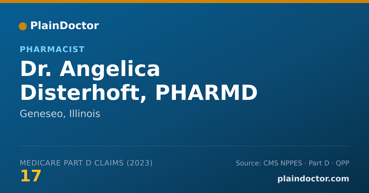 Shareable card for Angelica Disterhoft, PHARMD - Pharmacist, Geneseo, IL