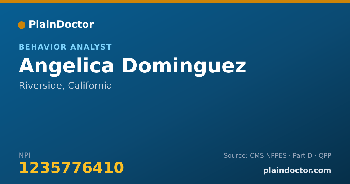 Shareable card for Angelica Dominguez - Behavior Analyst, Riverside, CA