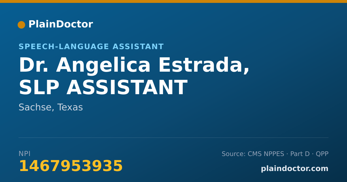 Shareable card for Angelica Estrada, SLP ASSISTANT - Speech-Language Assistant, Sachse, TX