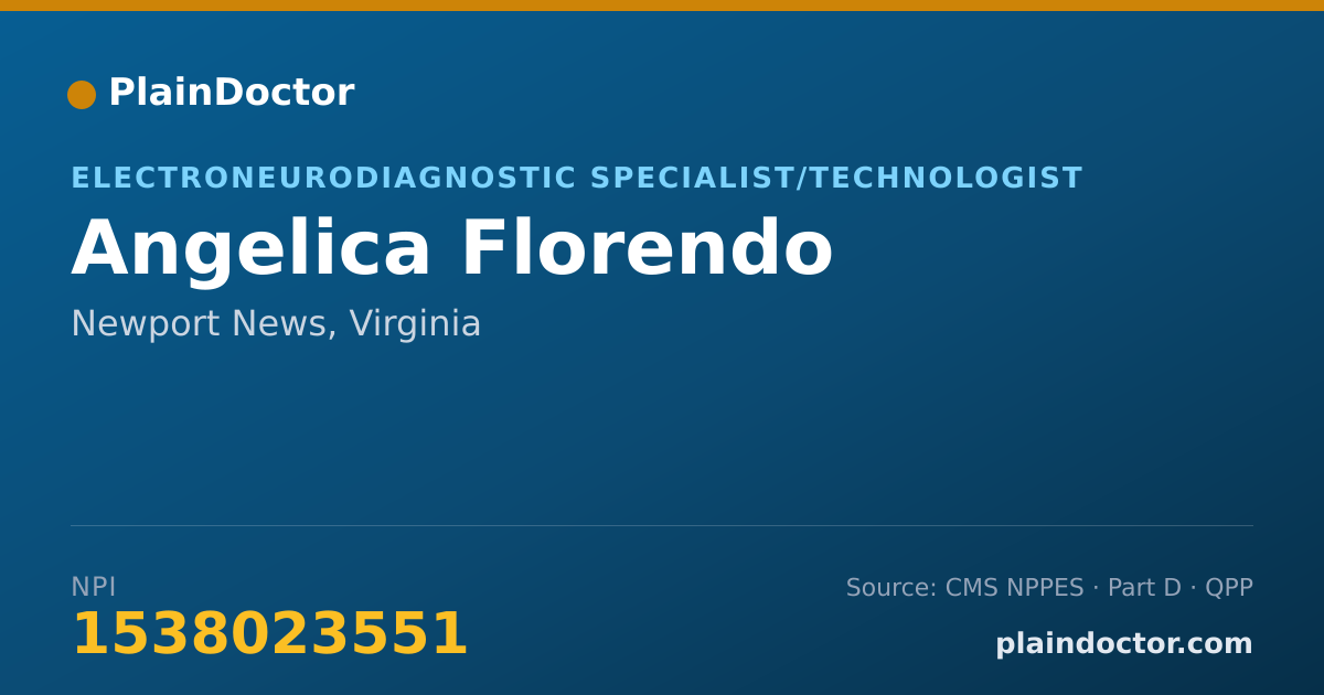 Shareable card for Angelica Florendo - Electroneurodiagnostic Specialist/Technologist, Newport News, VA