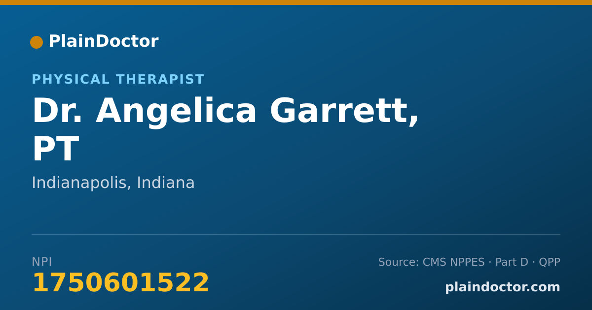 Shareable card for Angelica Garrett, PT - Physical Therapist, Indianapolis, IN