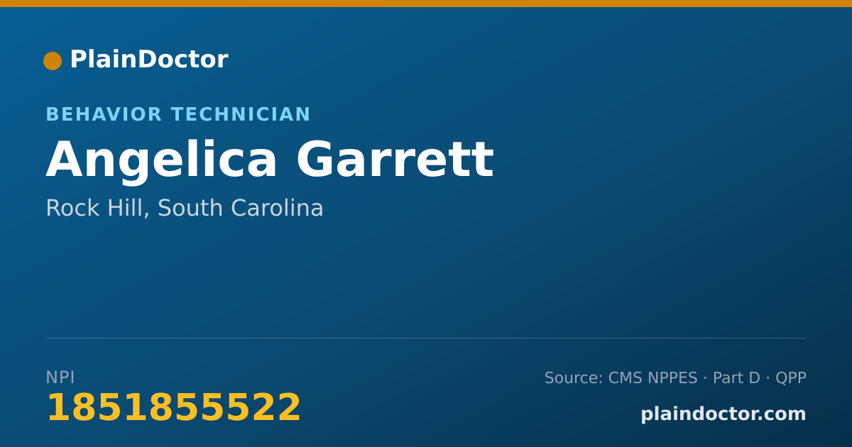 Shareable card for Angelica Garrett - Behavior Technician, Rock Hill, SC