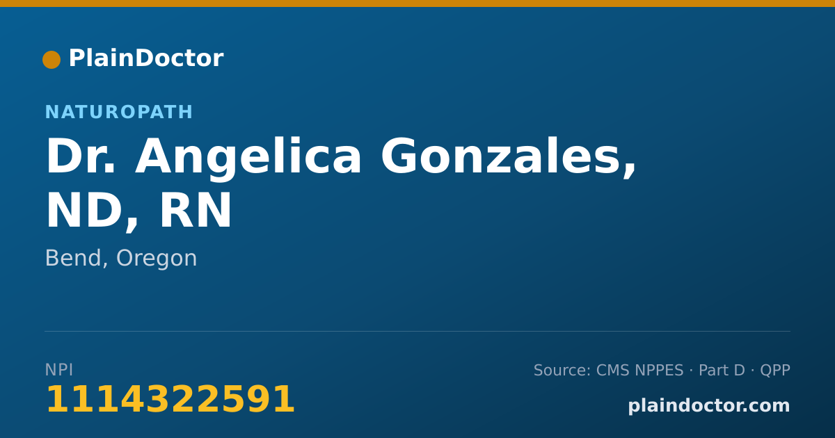 Shareable card for Angelica Gonzales, ND, RN - Naturopath, Bend, OR
