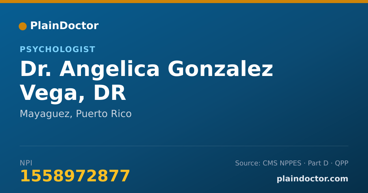 Shareable card for Angelica Gonzalez Vega, DR - Psychologist, Mayaguez, PR