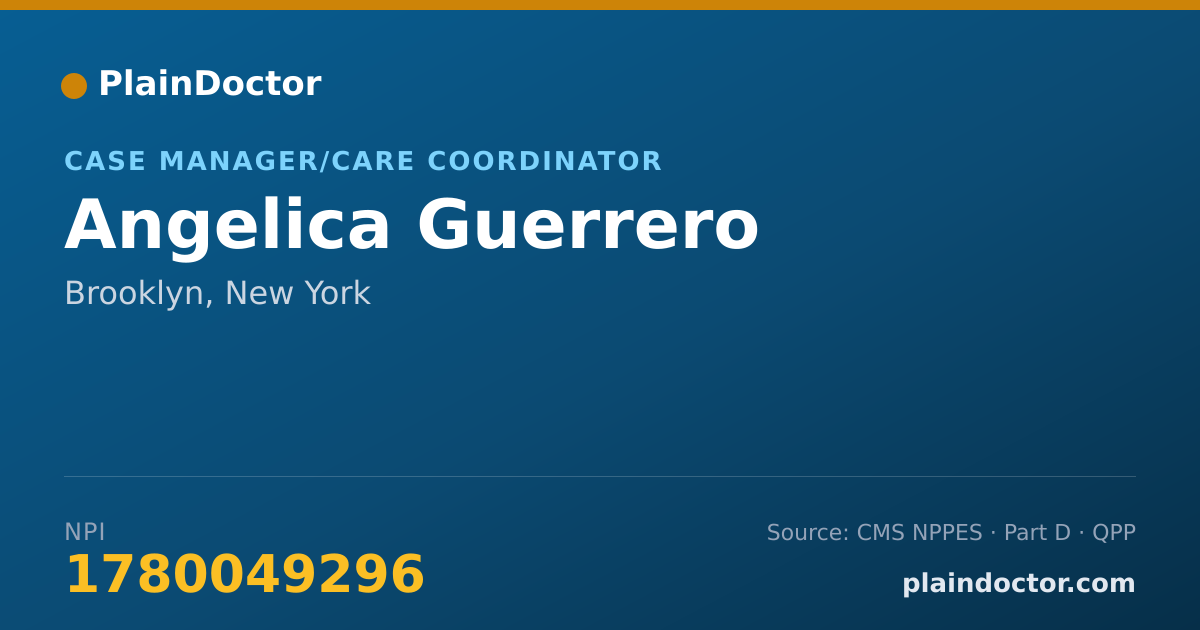 Shareable card for Angelica Guerrero - Case Manager/Care Coordinator, Brooklyn, NY