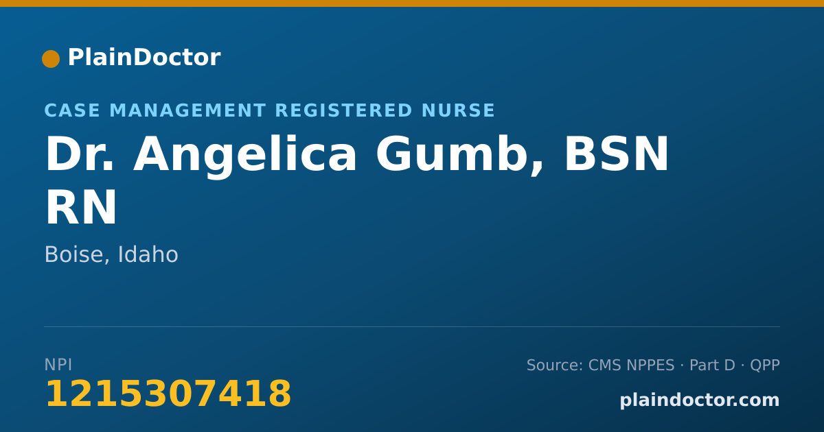Shareable card for Angelica Gumb, BSN RN - Case Management Registered Nurse, Boise, ID