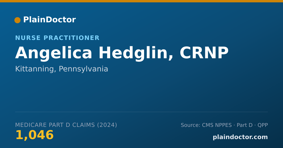 Shareable card for Angelica Hedglin, CRNP - Nurse Practitioner, Kittanning, PA