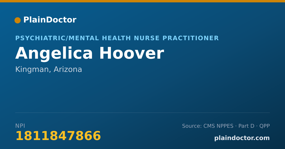 Shareable card for Angelica Hoover - Psychiatric/Mental Health Nurse Practitioner, Kingman, AZ