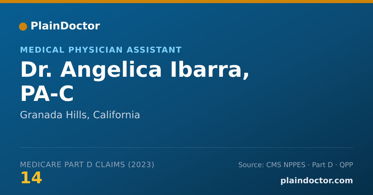 Shareable card for Angelica Ibarra, PA-C - Medical Physician Assistant, Granada Hills, CA