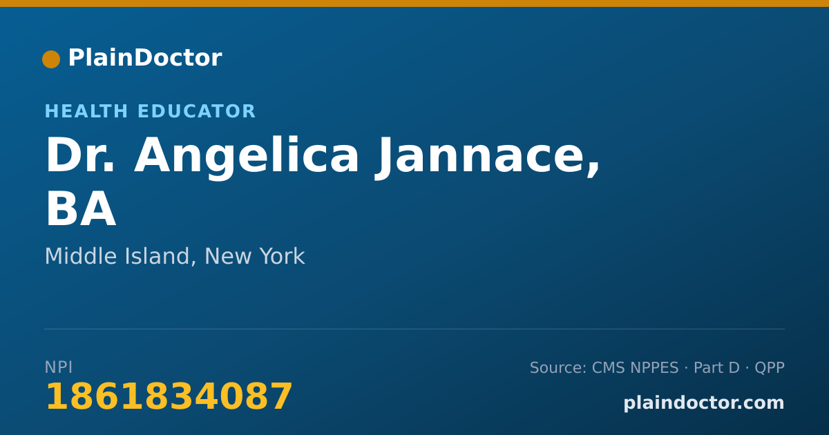 Shareable card for Angelica Jannace, BA - Health Educator, Middle Island, NY