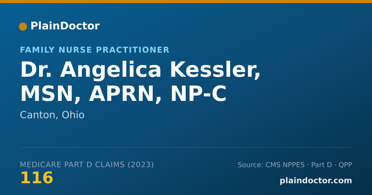 Shareable card for Angelica Kessler, MSN, APRN, NP-C - Family Nurse Practitioner, Canton, OH