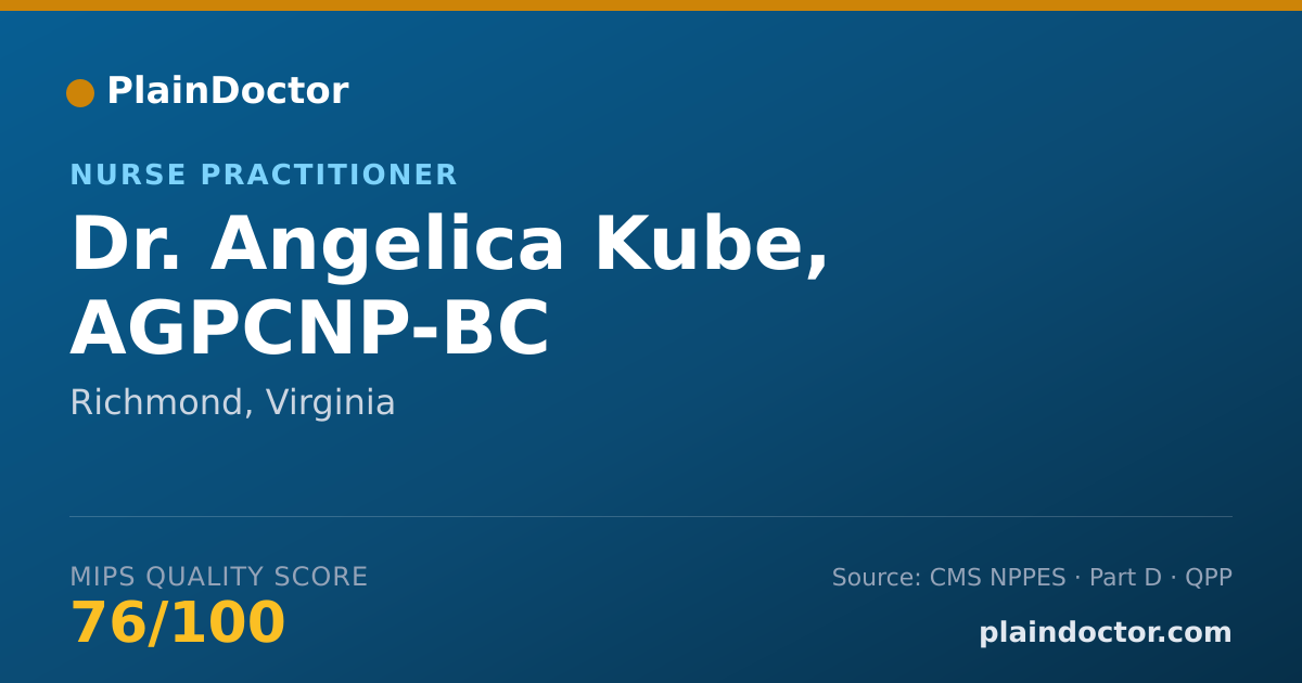Shareable card for Angelica Kube, AGPCNP-BC - Nurse Practitioner, Richmond, VA