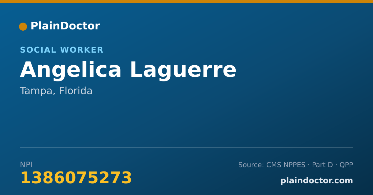 Shareable card for Angelica Laguerre - Social Worker, Tampa, FL