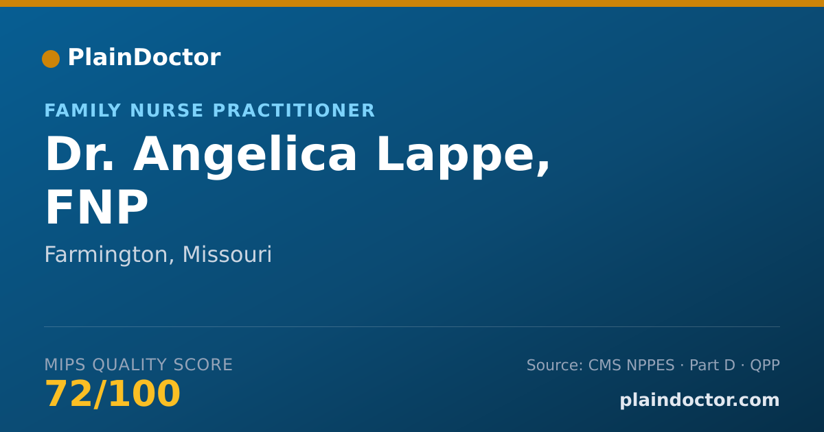 Shareable card for Angelica Lappe, FNP - Family Nurse Practitioner, Farmington, MO