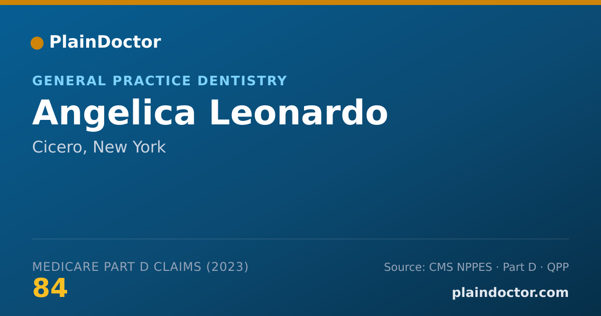 Shareable card for Angelica Leonardo - General Practice Dentistry, Cicero, NY