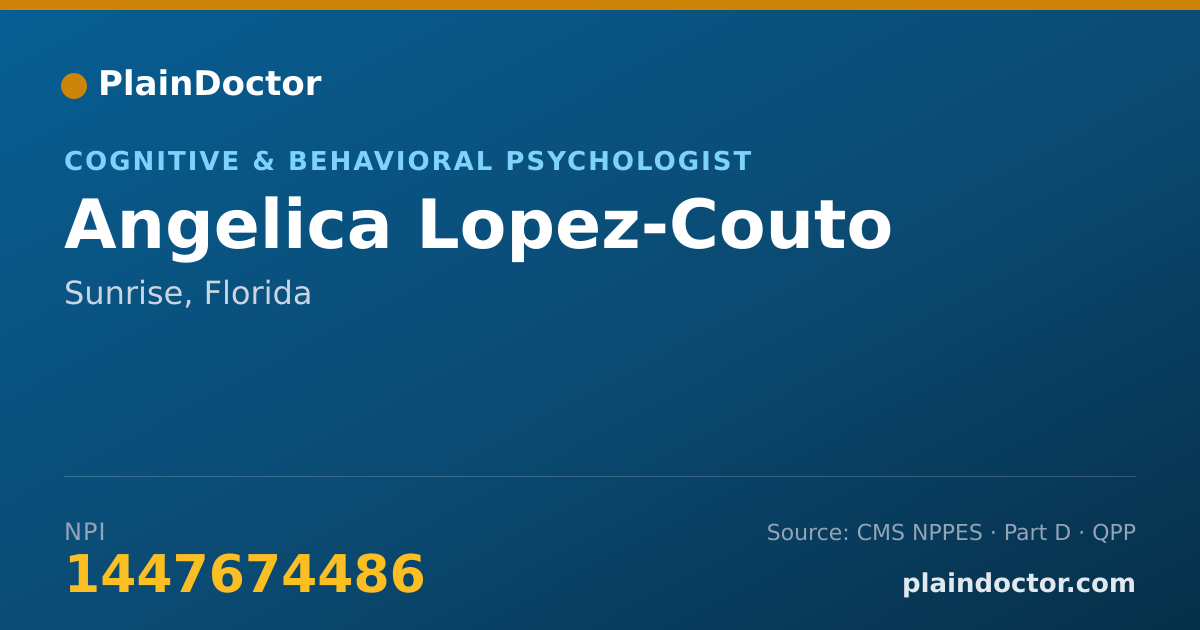 Shareable card for Angelica Lopez-Couto - Cognitive & Behavioral Psychologist, Sunrise, FL