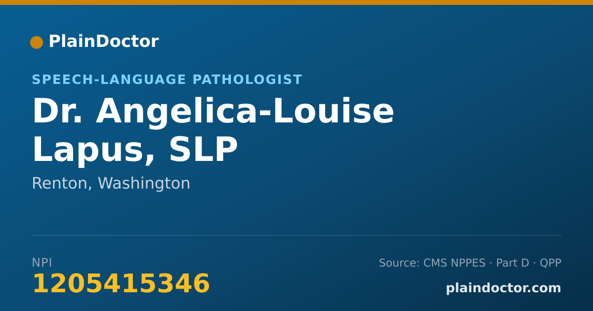 Shareable card for Angelica-Louise Lapus, SLP - Speech-Language Pathologist, Renton, WA