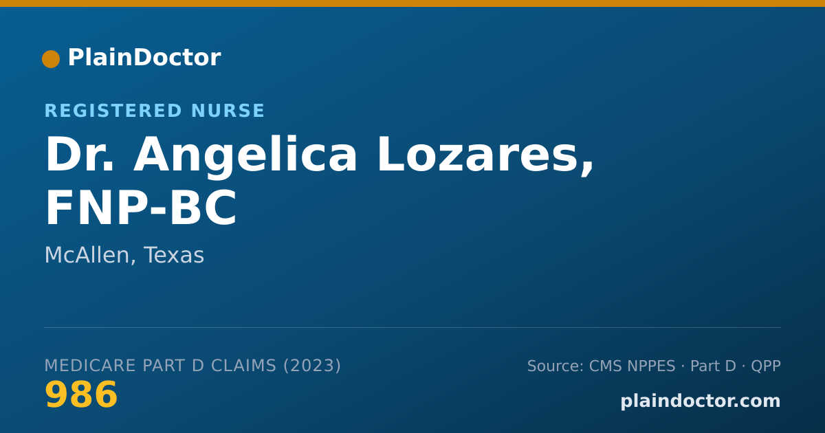 Shareable card for Angelica Lozares, FNP-BC - Registered Nurse, McAllen, TX