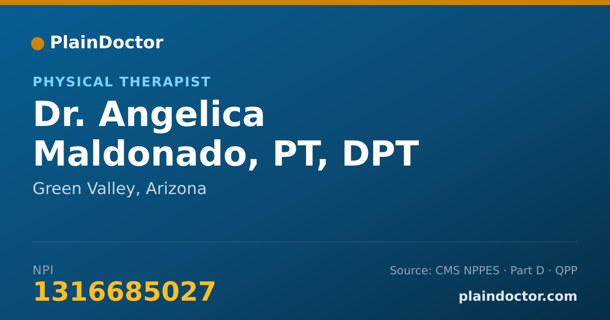 Shareable card for Angelica Maldonado, PT, DPT - Physical Therapist, Green Valley, AZ