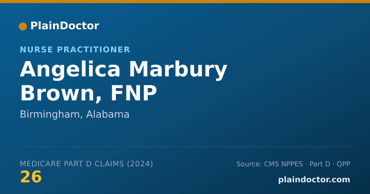 Shareable card for Angelica Marbury Brown, FNP - Nurse Practitioner, Birmingham, AL