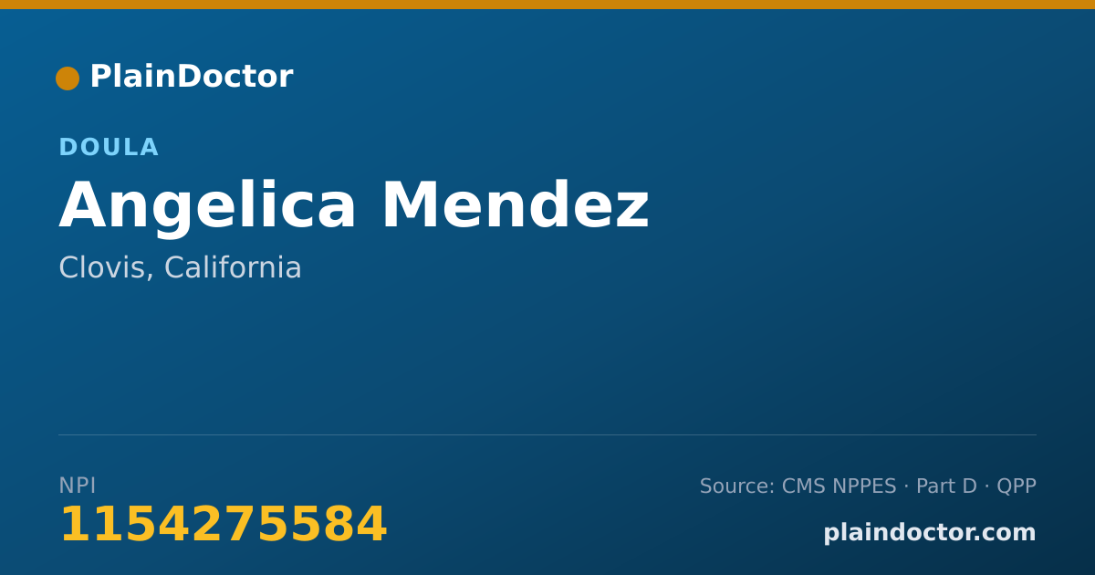 Shareable card for Angelica Mendez - Doula, Clovis, CA