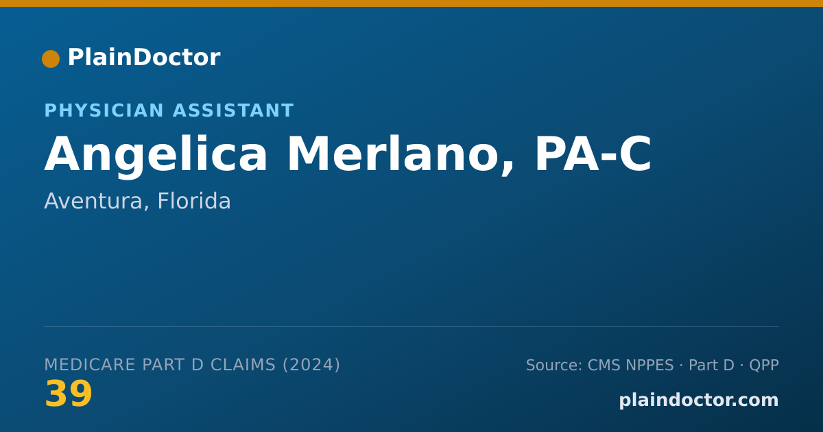 Shareable card for Angelica Merlano, PA-C - Physician Assistant, Aventura, FL