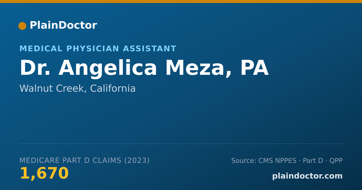 Shareable card for Angelica Meza, PA - Medical Physician Assistant, Walnut Creek, CA