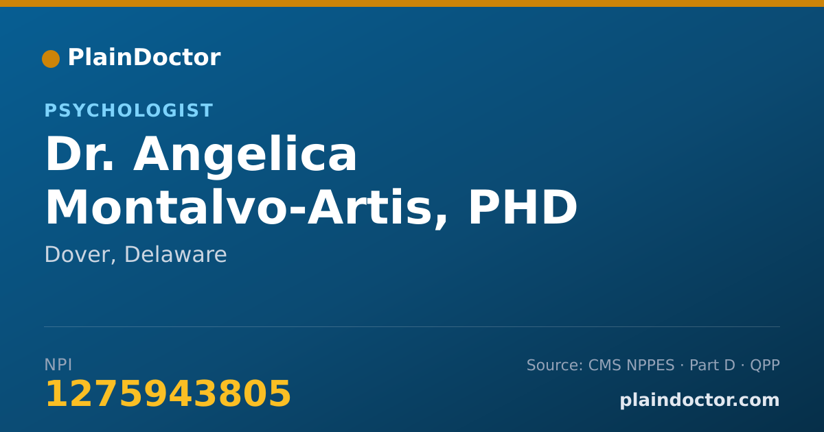 Shareable card for Angelica Montalvo-Artis, PHD - Psychologist, Dover, DE