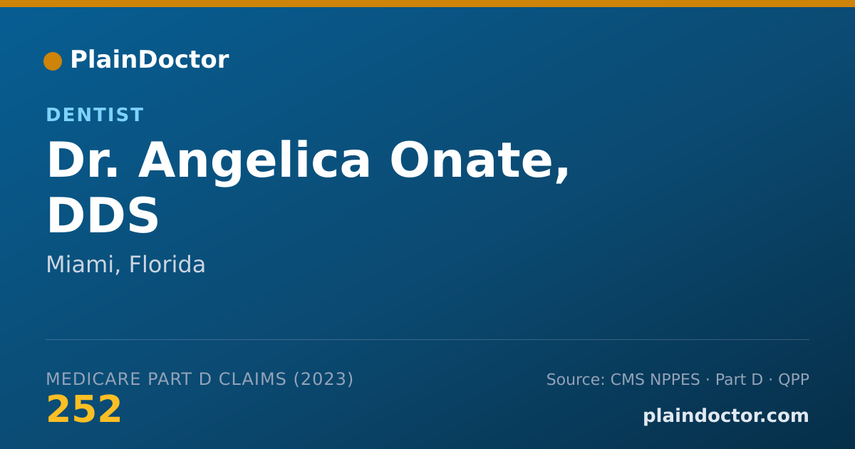 Shareable card for Angelica Onate, DDS - Dentist, Miami, FL
