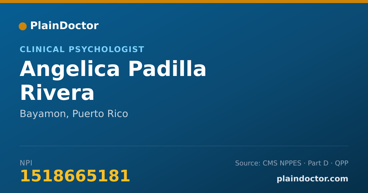 Shareable card for Angelica Padilla Rivera - Clinical Psychologist, Bayamon, PR