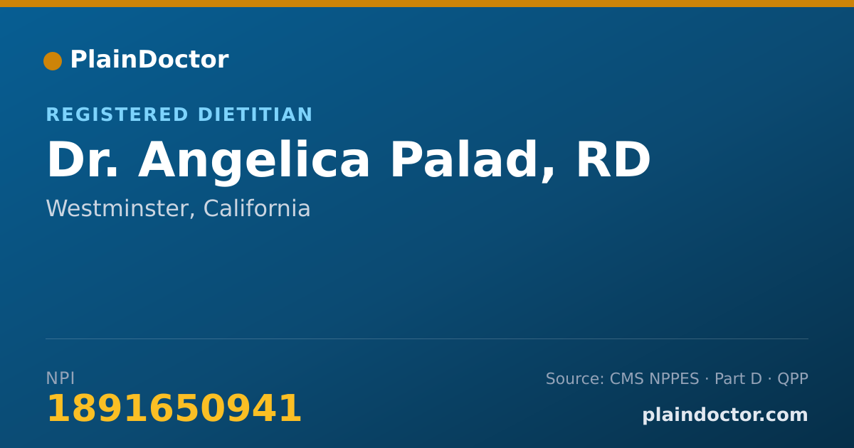 Shareable card for Angelica Palad, RD - Registered Dietitian, Westminster, CA