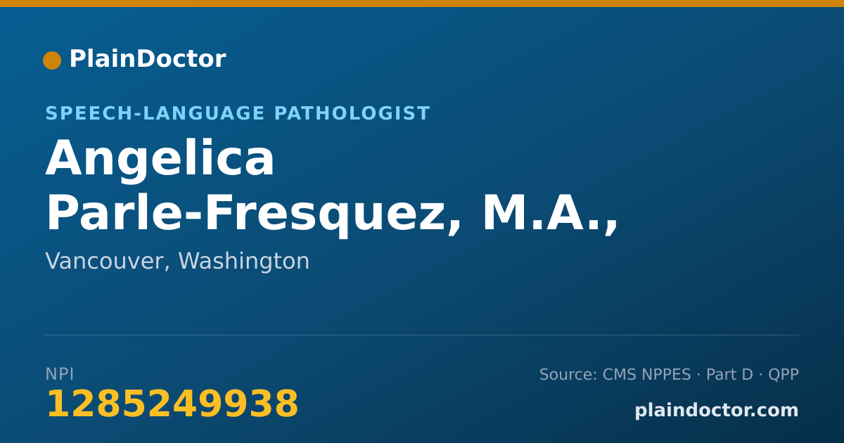 Shareable card for Angelica Parle-Fresquez, M.A., CCC-SLP - Speech-Language Pathologist, Vancouver, WA