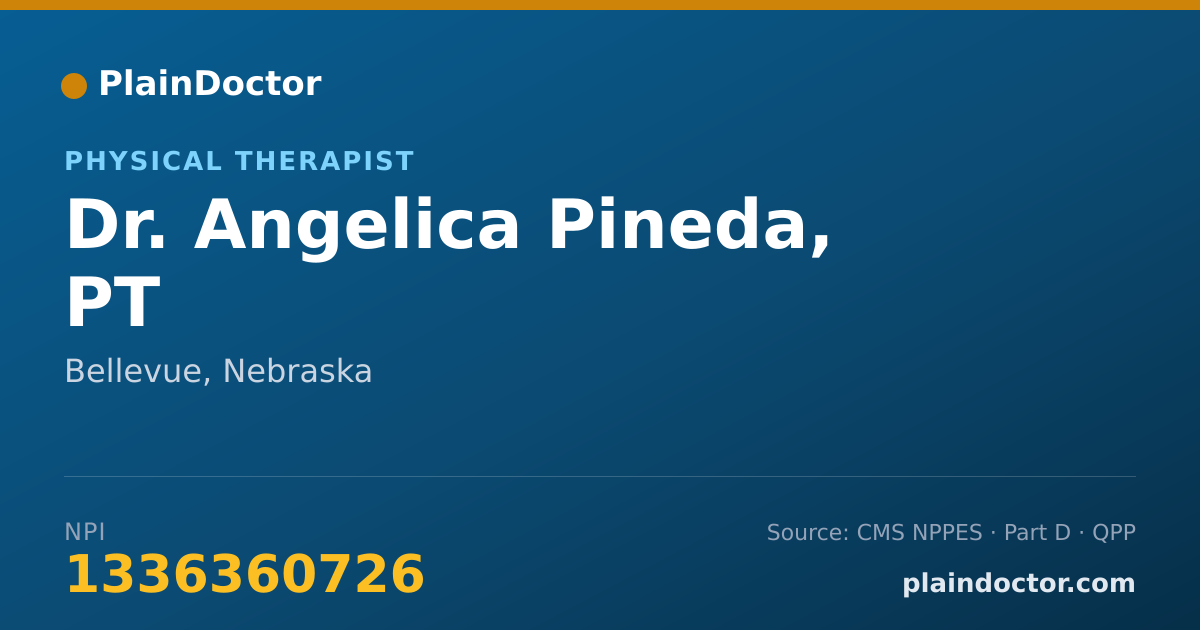 Shareable card for Angelica Pineda, PT - Physical Therapist, Bellevue, NE