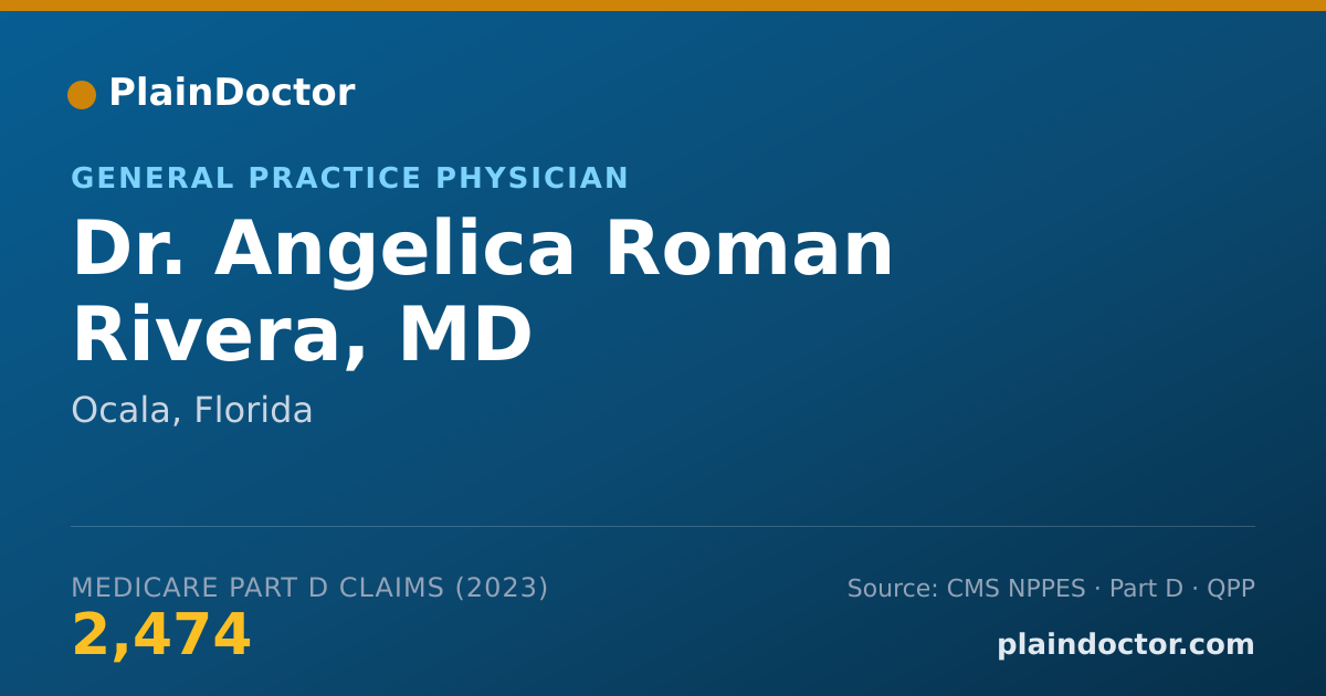Shareable card for Angelica Roman Rivera, MD - General Practice Physician, Ocala, FL