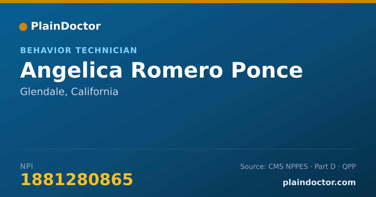 Shareable card for Angelica Romero Ponce - Behavior Technician, Glendale, CA