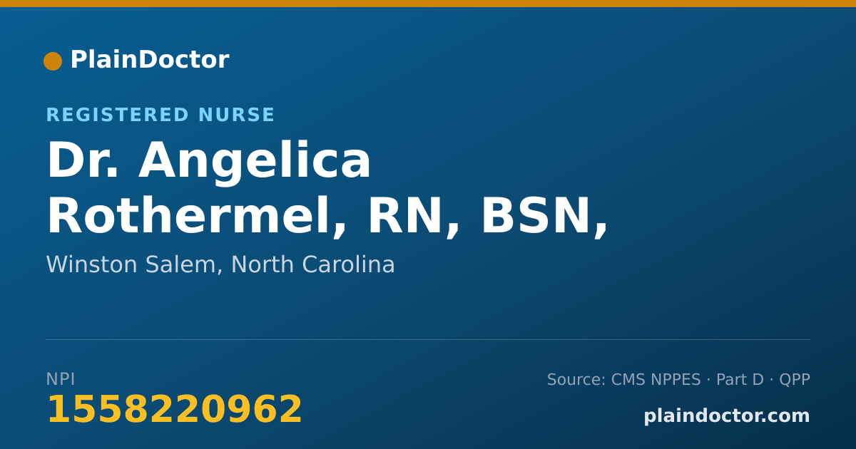 Shareable card for Angelica Rothermel, RN, BSN, CCRN - Registered Nurse, Winston Salem, NC