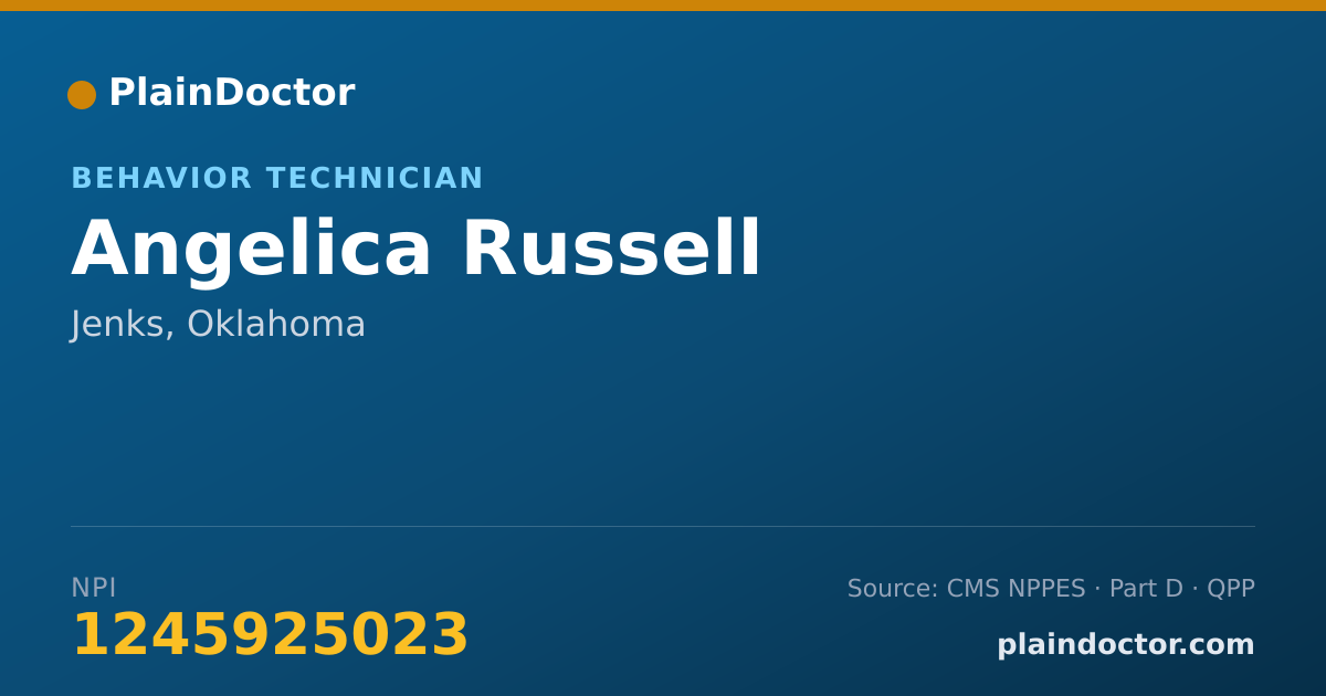 Shareable card for Angelica Russell - Behavior Technician, Jenks, OK