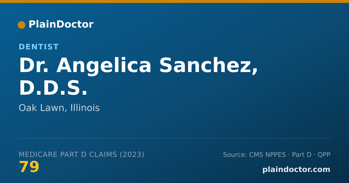 Shareable card for Angelica Sanchez, D.D.S. - Dentist, Oak Lawn, IL