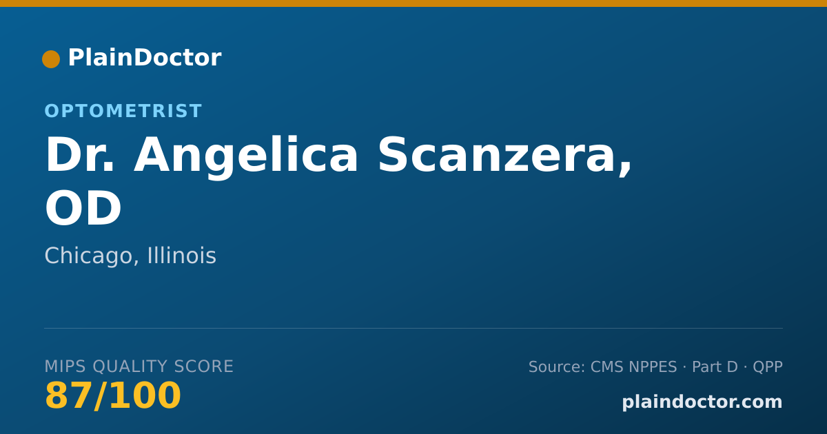 Shareable card for Angelica Scanzera, OD - Optometrist, Chicago, IL