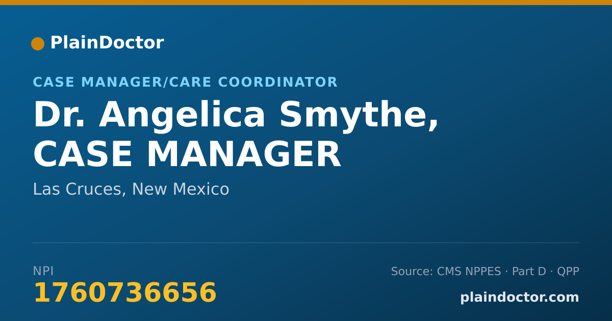 Shareable card for Angelica Smythe, CASE MANAGER - Case Manager/Care Coordinator, Las Cruces, NM