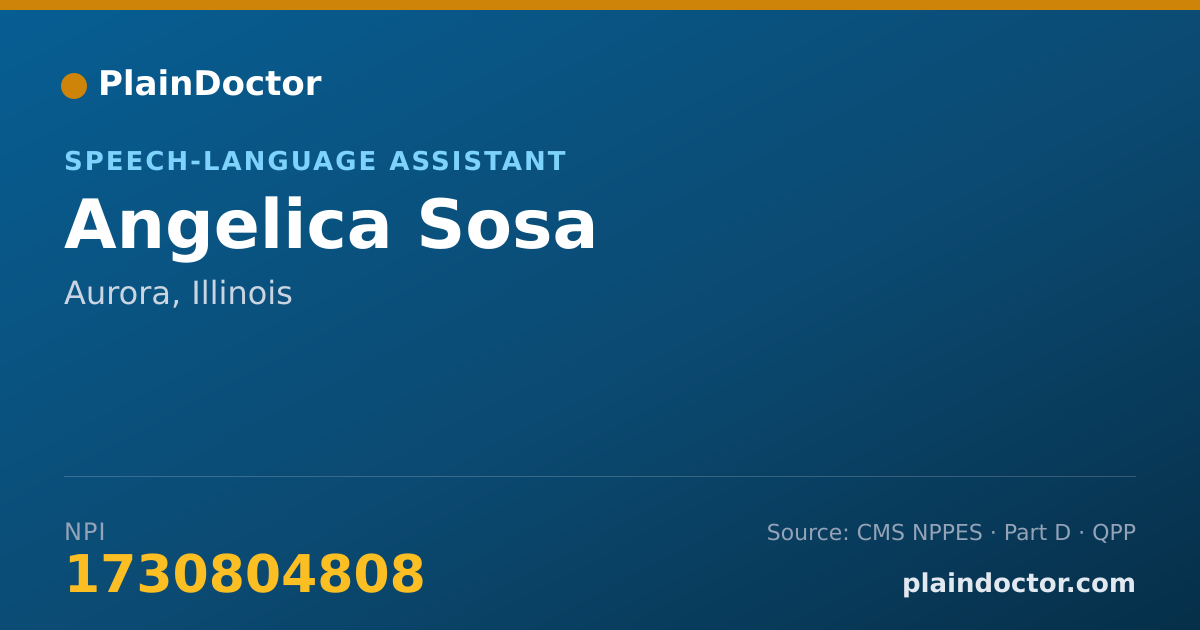 Shareable card for Angelica Sosa - Speech-Language Assistant, Aurora, IL