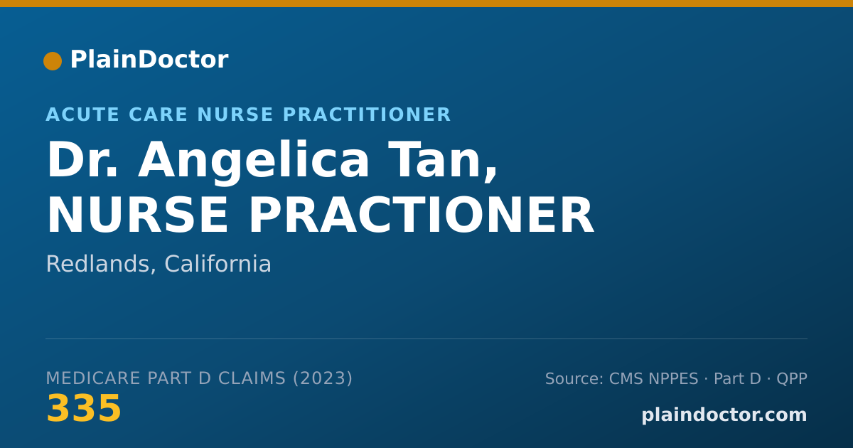 Shareable card for Angelica Tan, NURSE PRACTIONER - Acute Care Nurse Practitioner, Redlands, CA