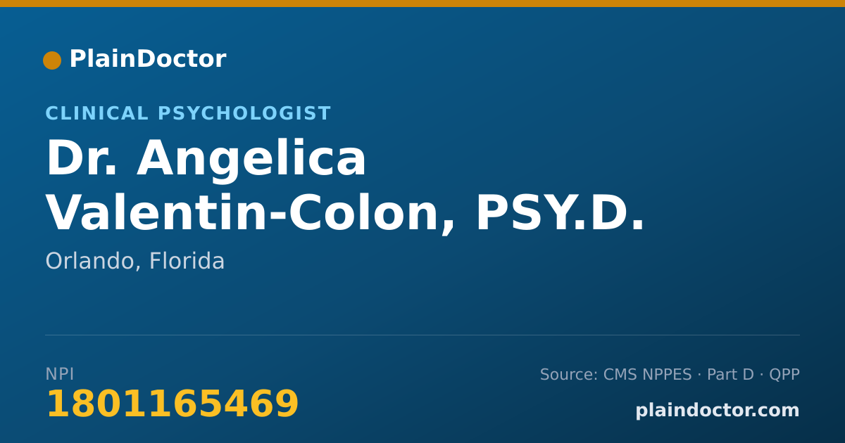 Shareable card for Angelica Valentin-Colon, PSY.D. - Clinical Psychologist, Orlando, FL