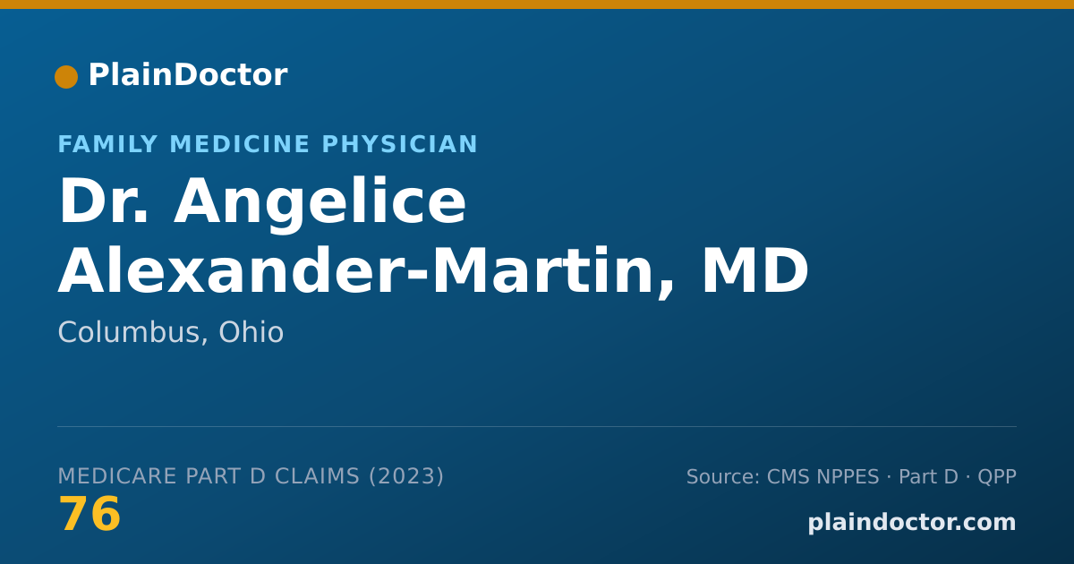 Shareable card for Angelice Alexander-Martin, MD - Family Medicine Physician, Columbus, OH