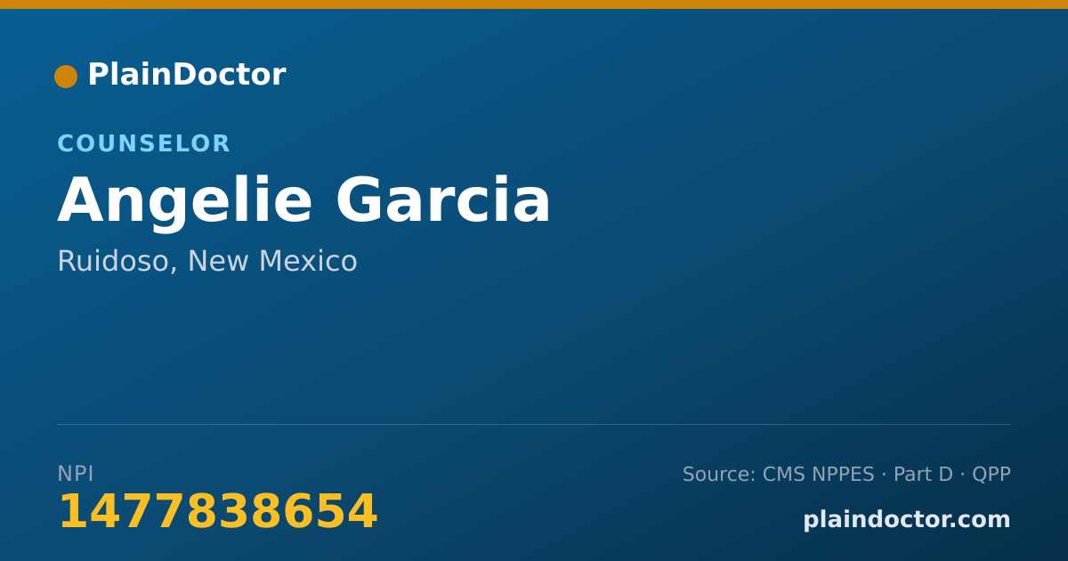 Shareable card for Angelie Garcia - Counselor, Ruidoso, NM