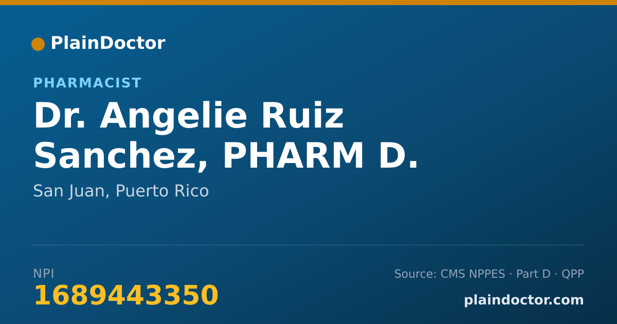 Shareable card for Angelie Ruiz Sanchez, PHARM D. - Pharmacist, San Juan, PR