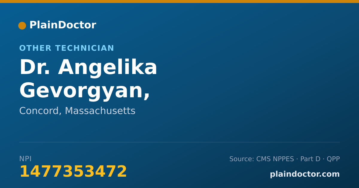 Shareable card for Angelika Gevorgyan, ELECTROLOGIST - Other Technician, Concord, MA