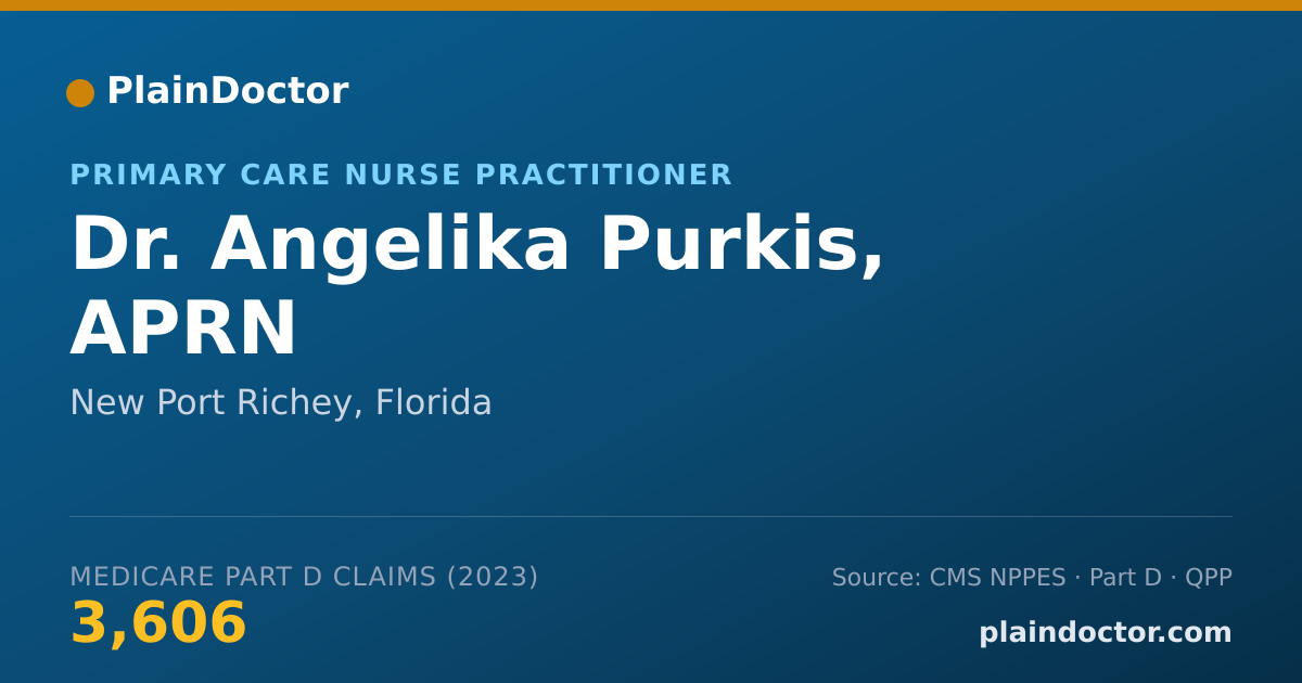 Shareable card for Angelika Purkis, APRN - Primary Care Nurse Practitioner, New Port Richey, FL
