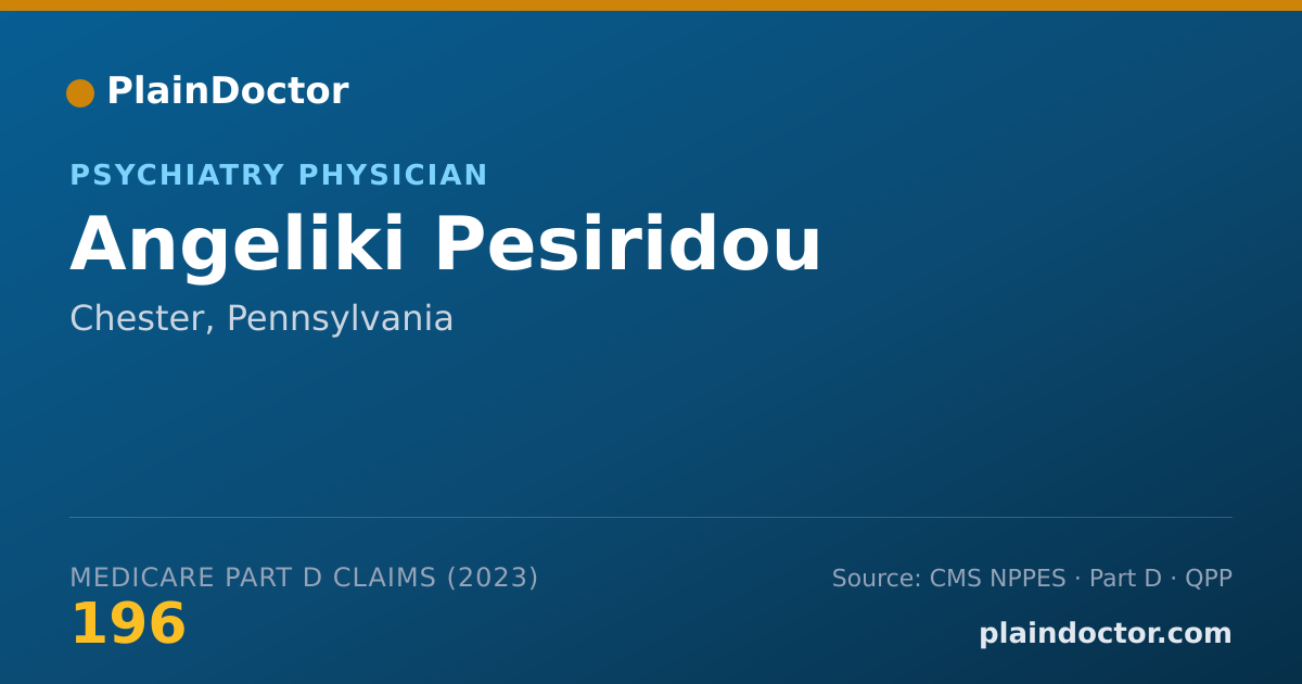 Shareable card for Angeliki Pesiridou - Psychiatry Physician, Chester, PA