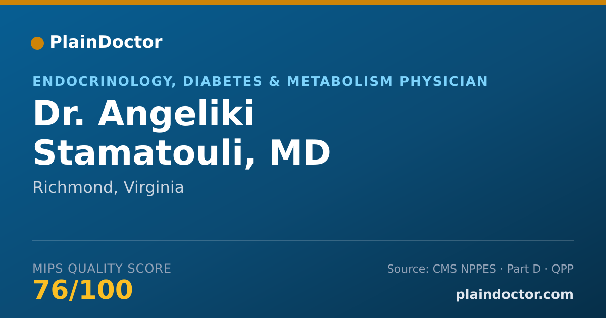 Shareable card for Angeliki Stamatouli, MD - Endocrinology, Diabetes & Metabolism Physician, Richmond, VA